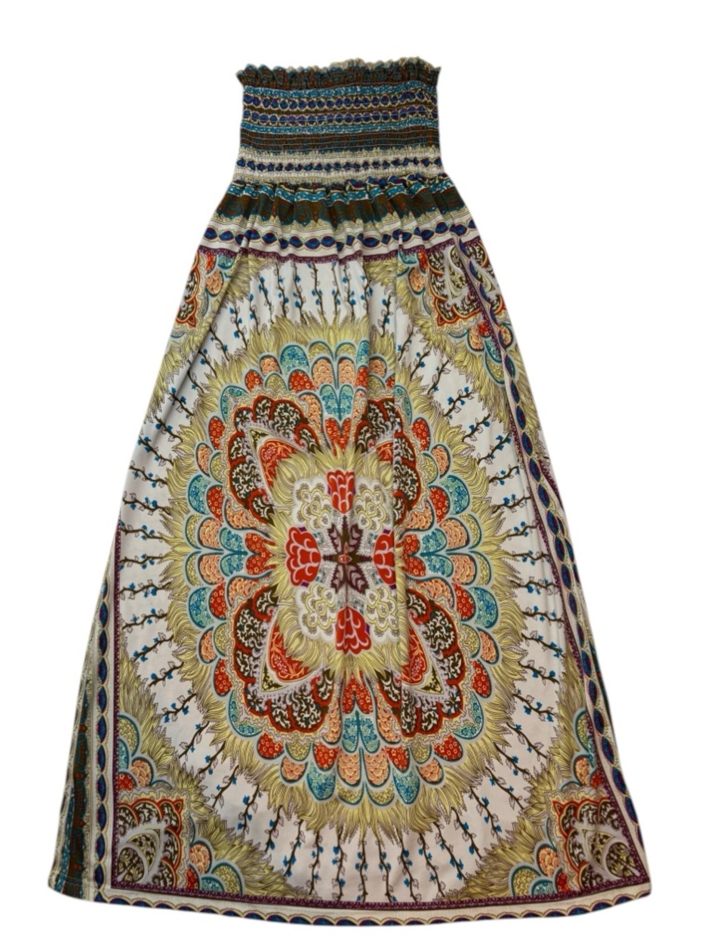 Strapless Boho Multiprint MaxiDress Size L